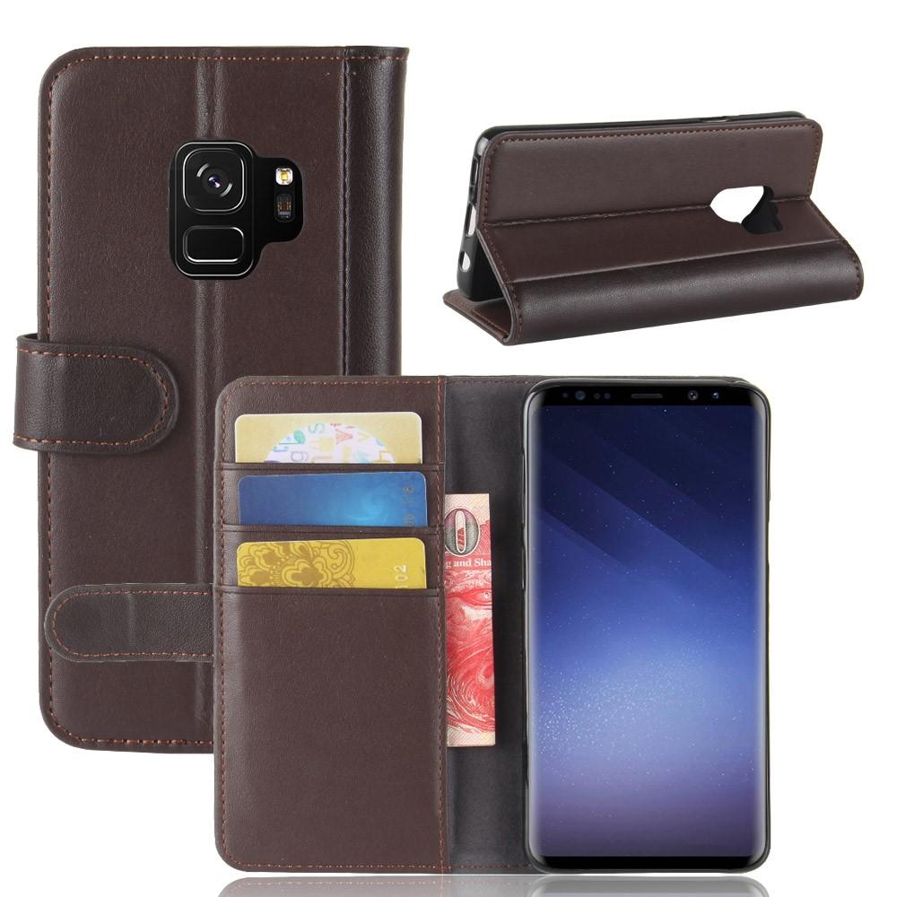 Étui en cuir veritable Samsung Galaxy S9, marron