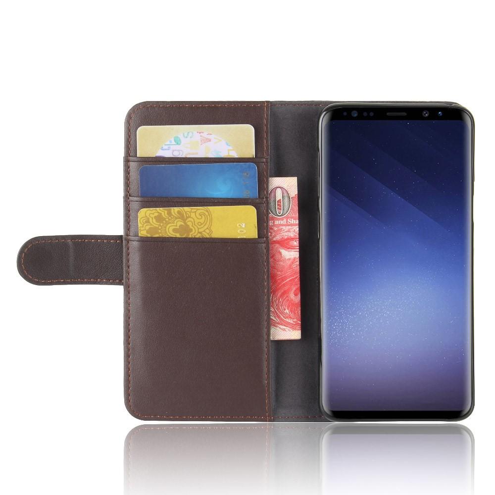 Étui en cuir veritable Samsung Galaxy S9, Marron