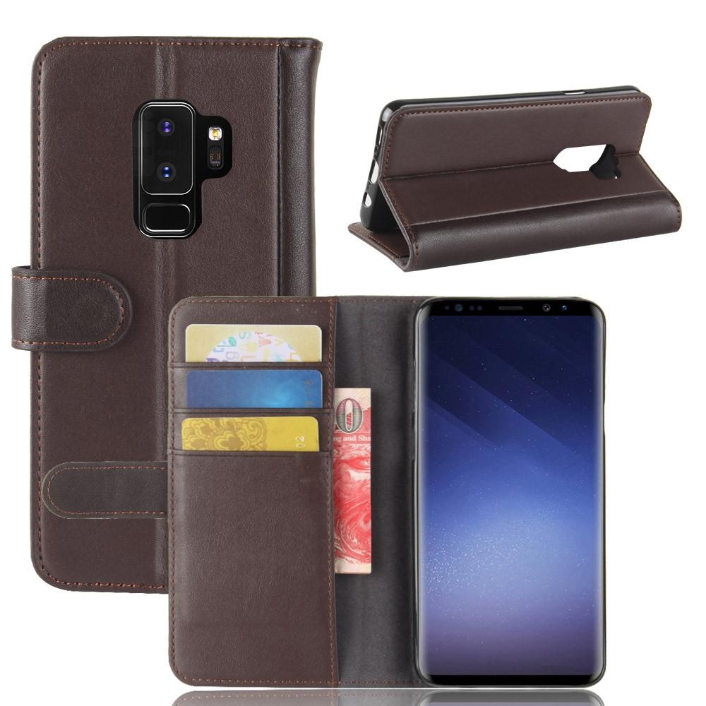 Étui en cuir veritable Samsung Galaxy S9 Plus, Marron