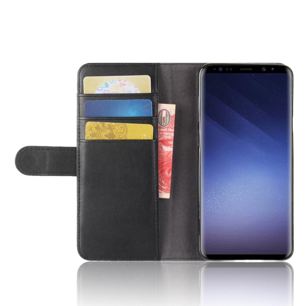 Étui en cuir veritable Samsung Galaxy S9 Plus, Noir