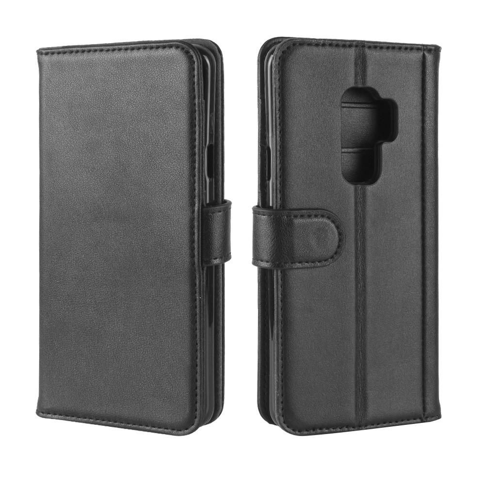 Étui en cuir veritable Samsung Galaxy S9 Plus, Noir