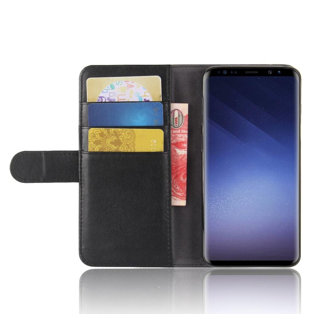 Étui en cuir veritable Samsung Galaxy S9, noir