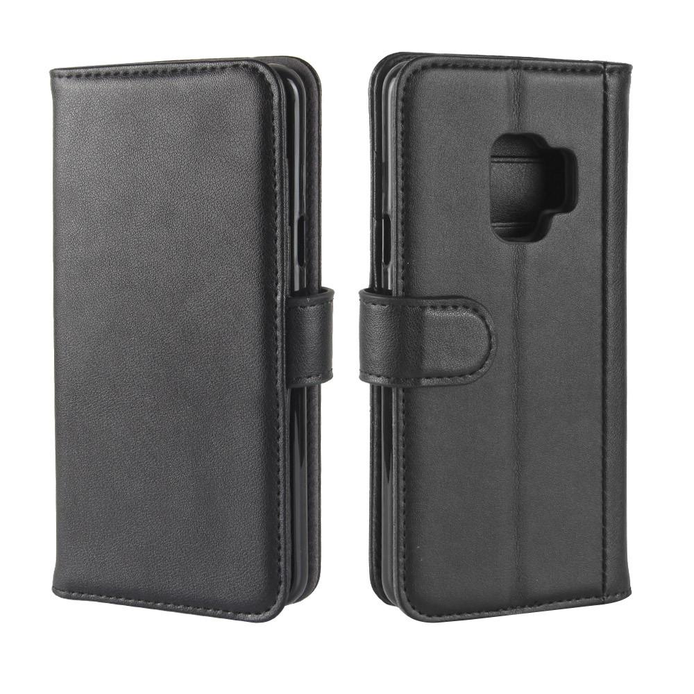 Étui en cuir veritable Samsung Galaxy S9, Noir
