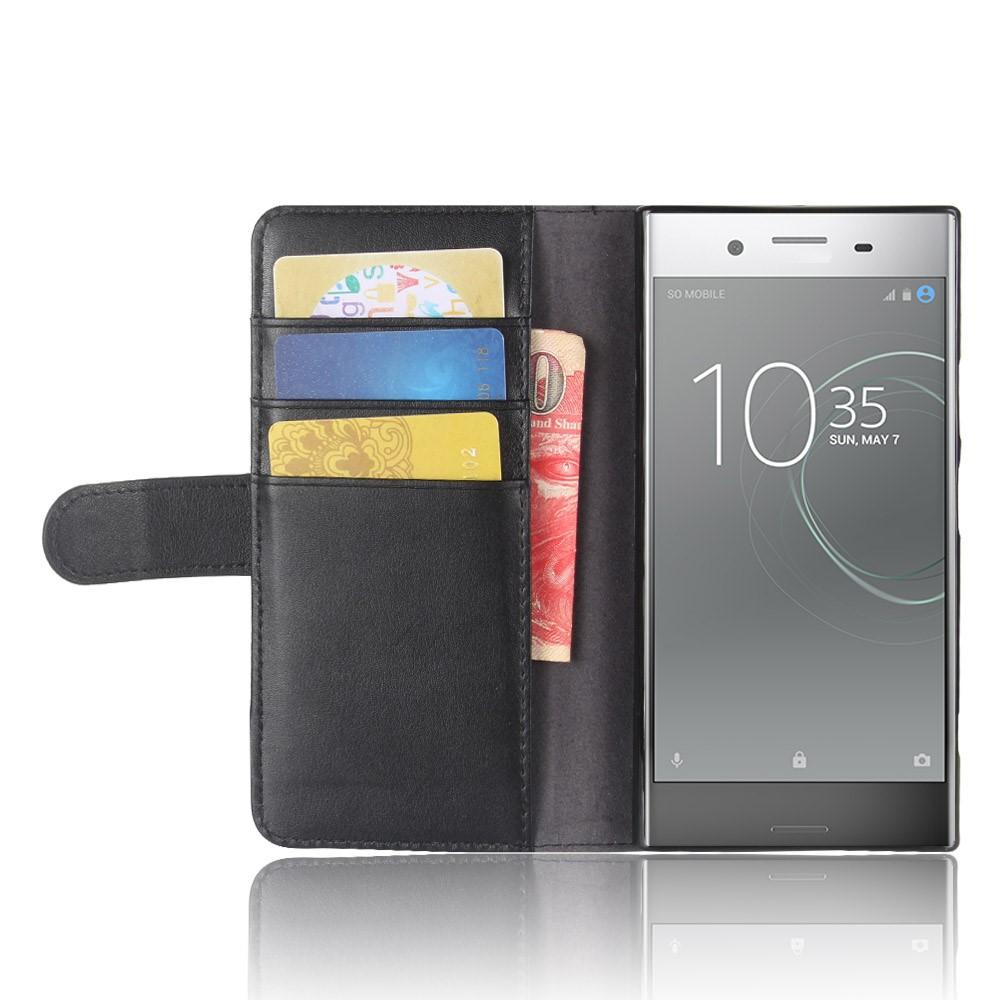 Étui en cuir veritable Sony Xperia XZ1, Noir
