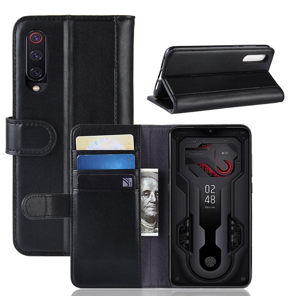 Étui en cuir veritable Xiaomi Mi 9, Noir