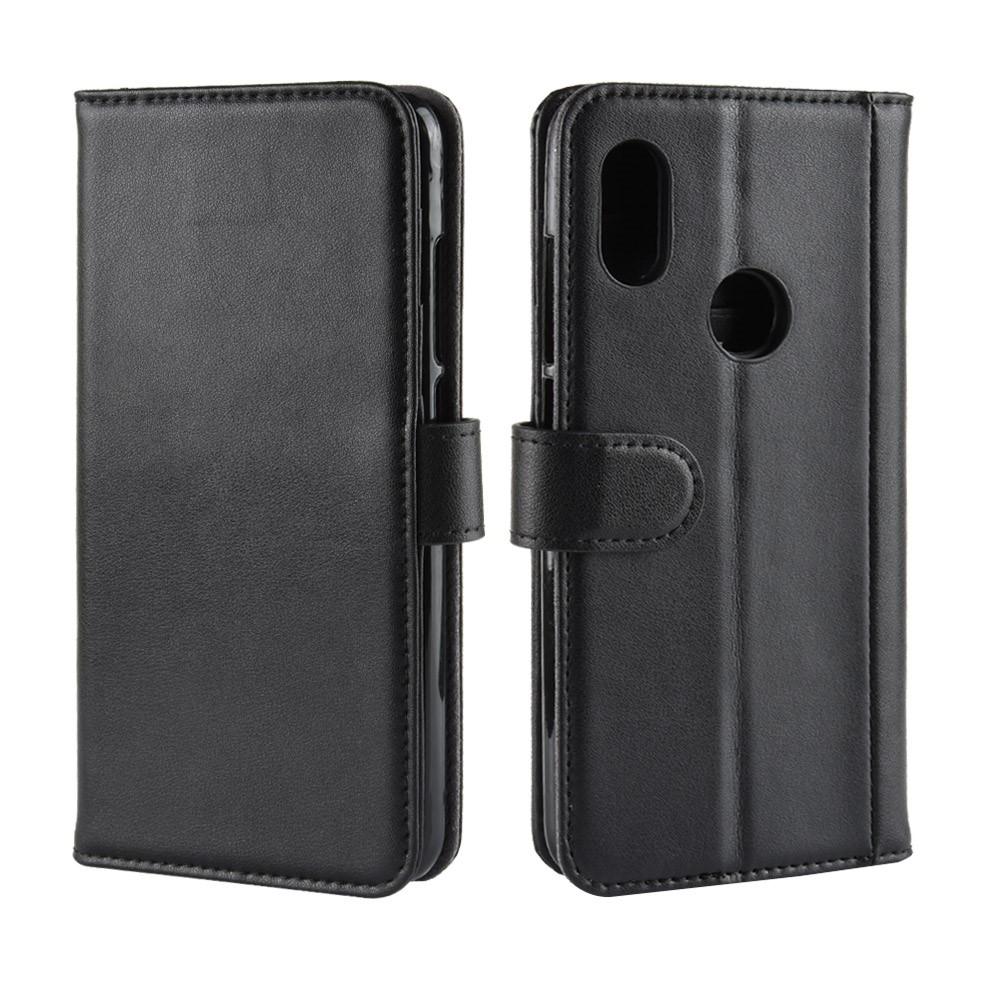 Étui en cuir veritable Xiaomi Mi A2 Lite, Noir