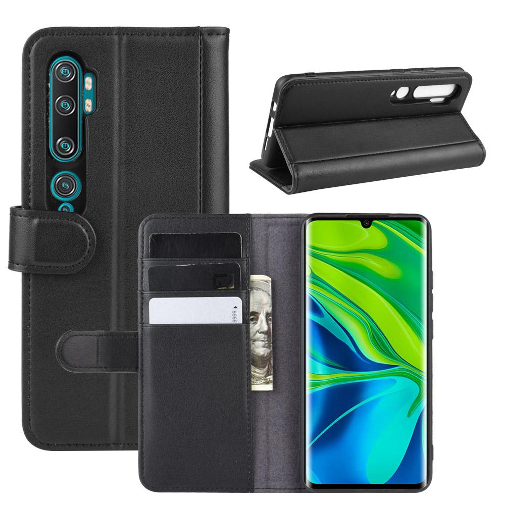Étui en cuir veritable Xiaomi Mi Note 10/10 Pro, Noir