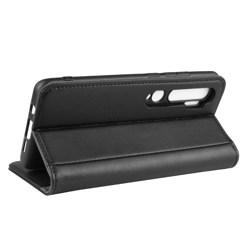 Étui en cuir veritable Xiaomi Mi Note 10/10 Pro, noir