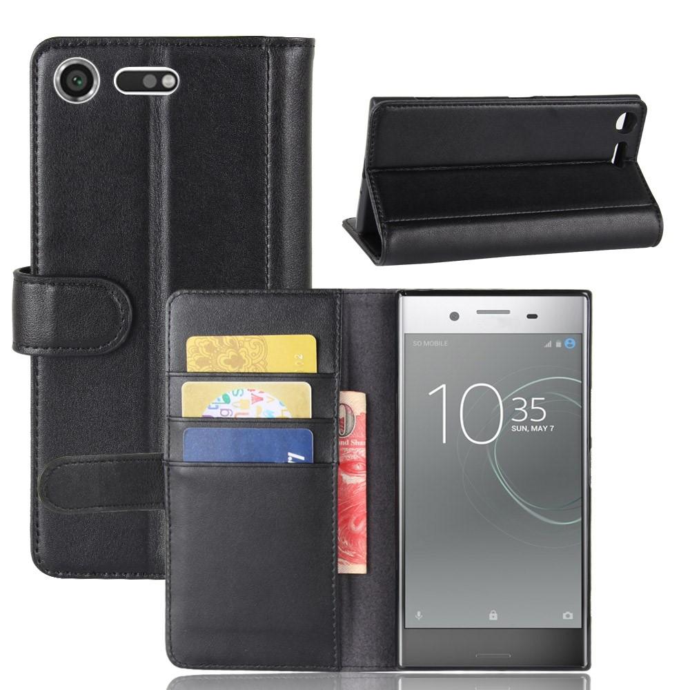 Étui en cuir veritable Sony Xperia XZ Premium, Noir