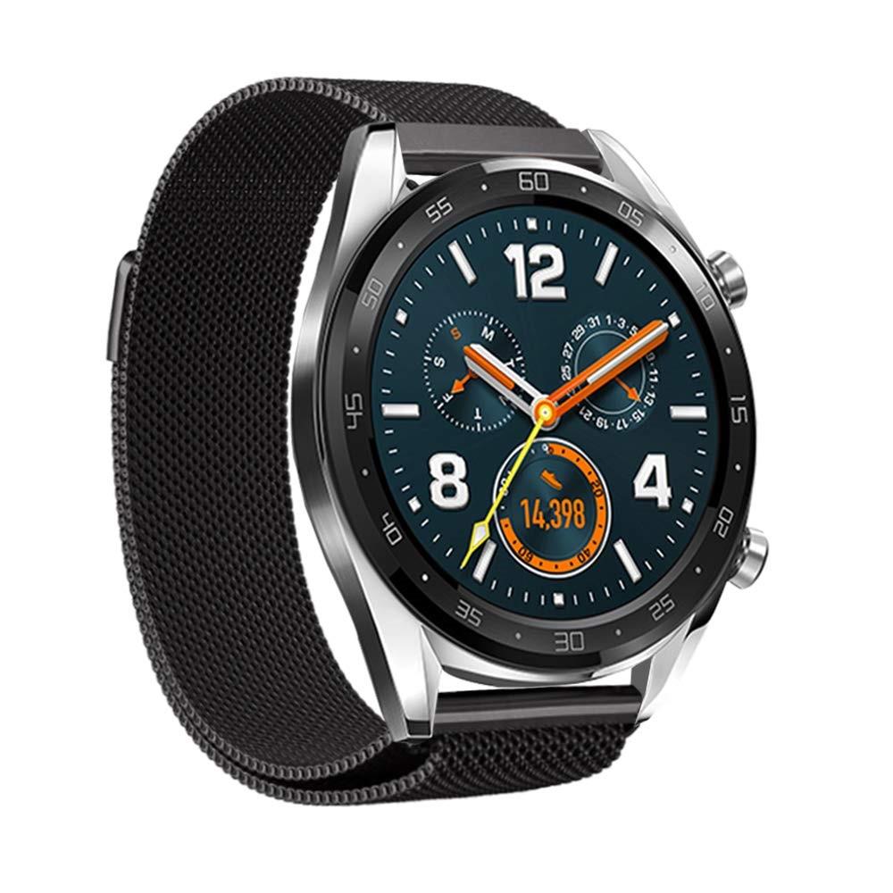 Bracelet milanais pour Huawei Watch GT 2 46mm/Watch GT 2e/Watch GT, Noir