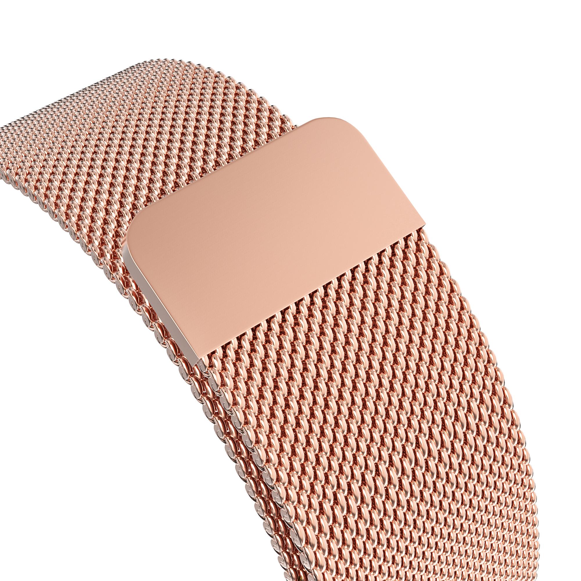 Bracelet milanais pour Apple Watch 45mm Series 9, or rose