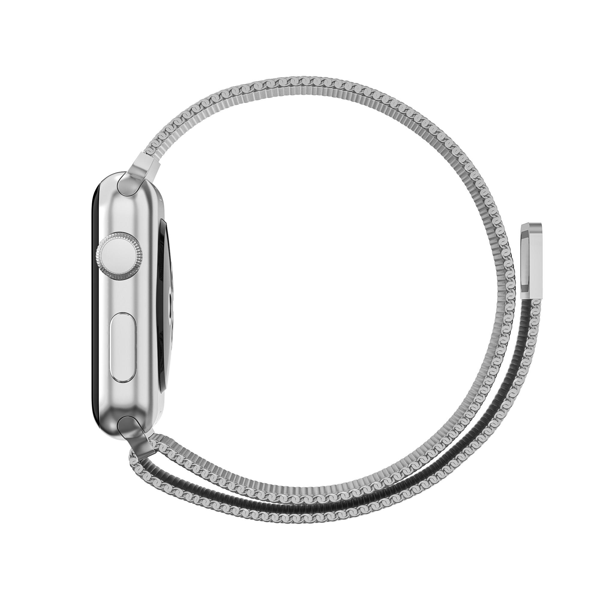 Bracelet milanais pour Apple Watch 45mm Series 9, argent