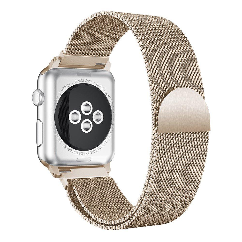 Bracelet milanais pour Apple Watch Series 9 45mm, Champagne d'or