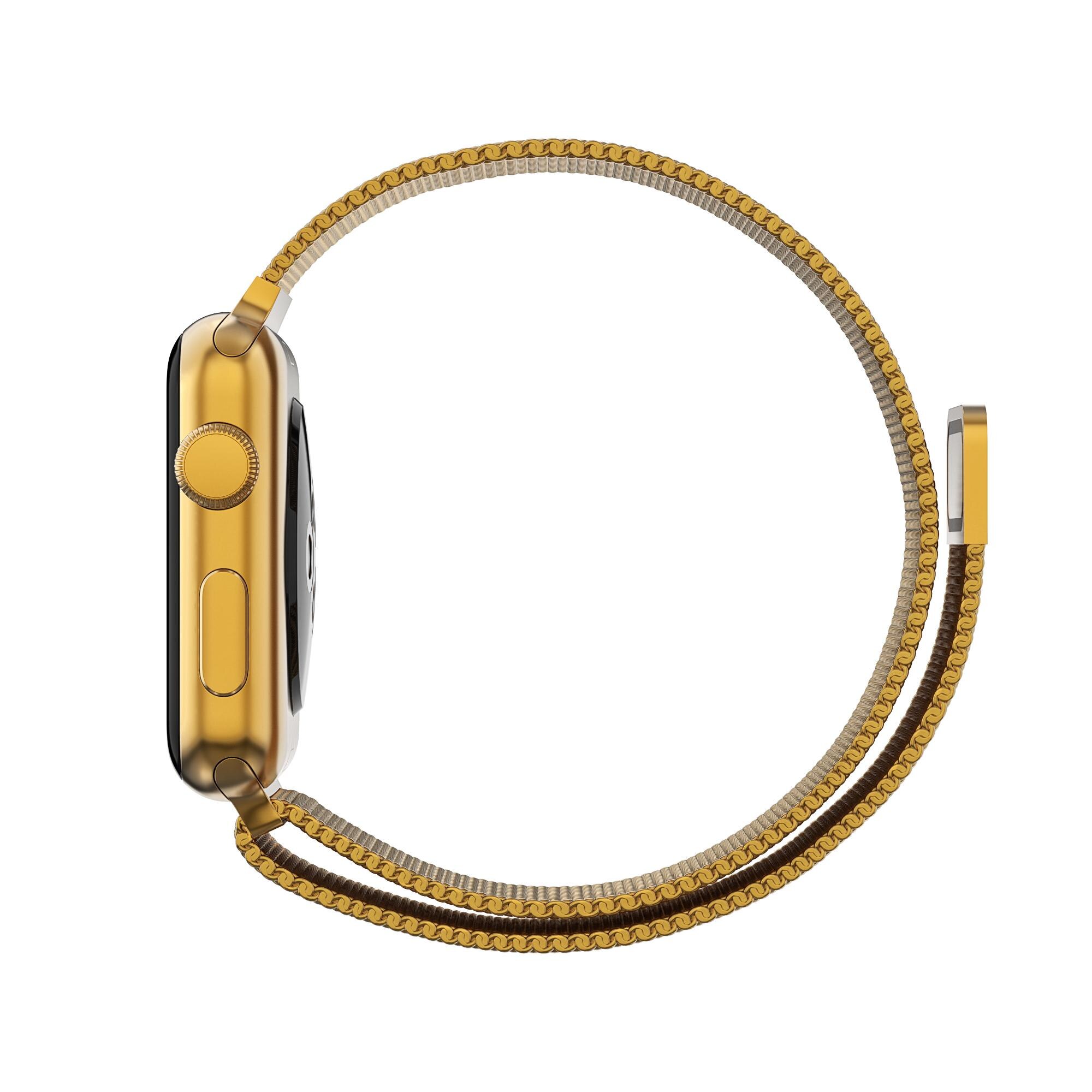 Bracelet milanais pour Apple Watch 45mm Series 7, or