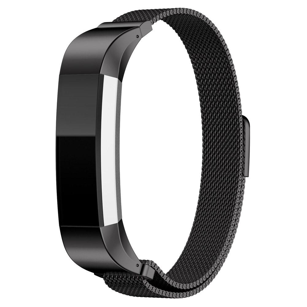 Bracelet milanais pour Fitbit Alta/Alta HR, noir