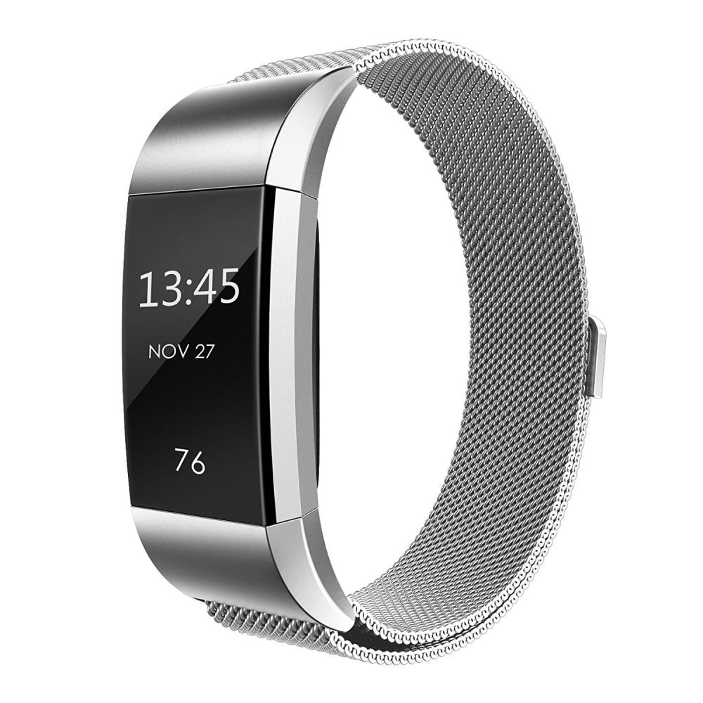 Bracelet milanais pour Fitbit Charge 2, argent