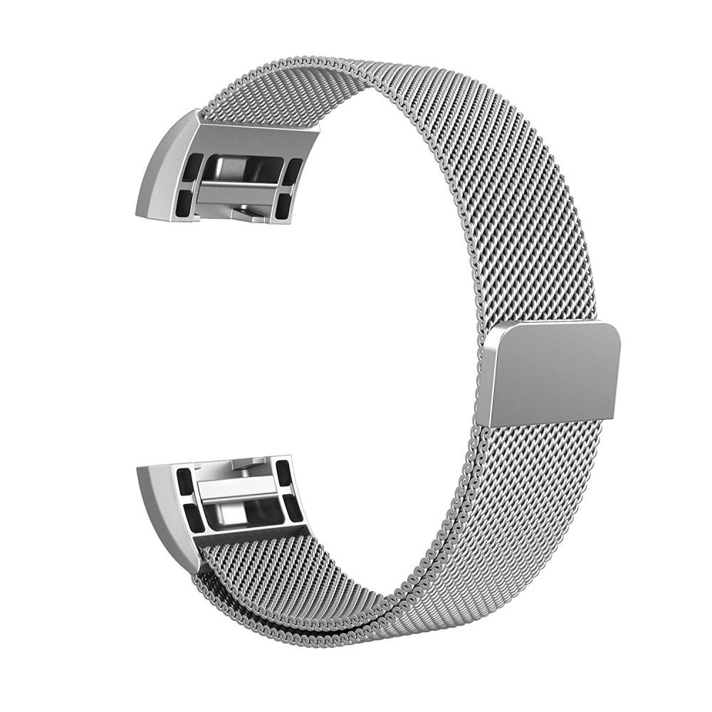 Bracelet milanais pour Fitbit Charge 2, argent