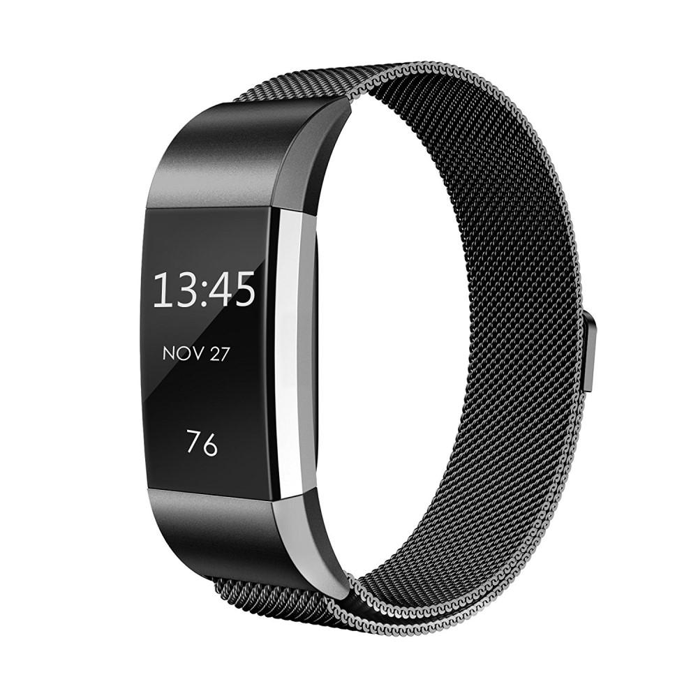 Bracelet milanais pour Fitbit Charge 2, noir