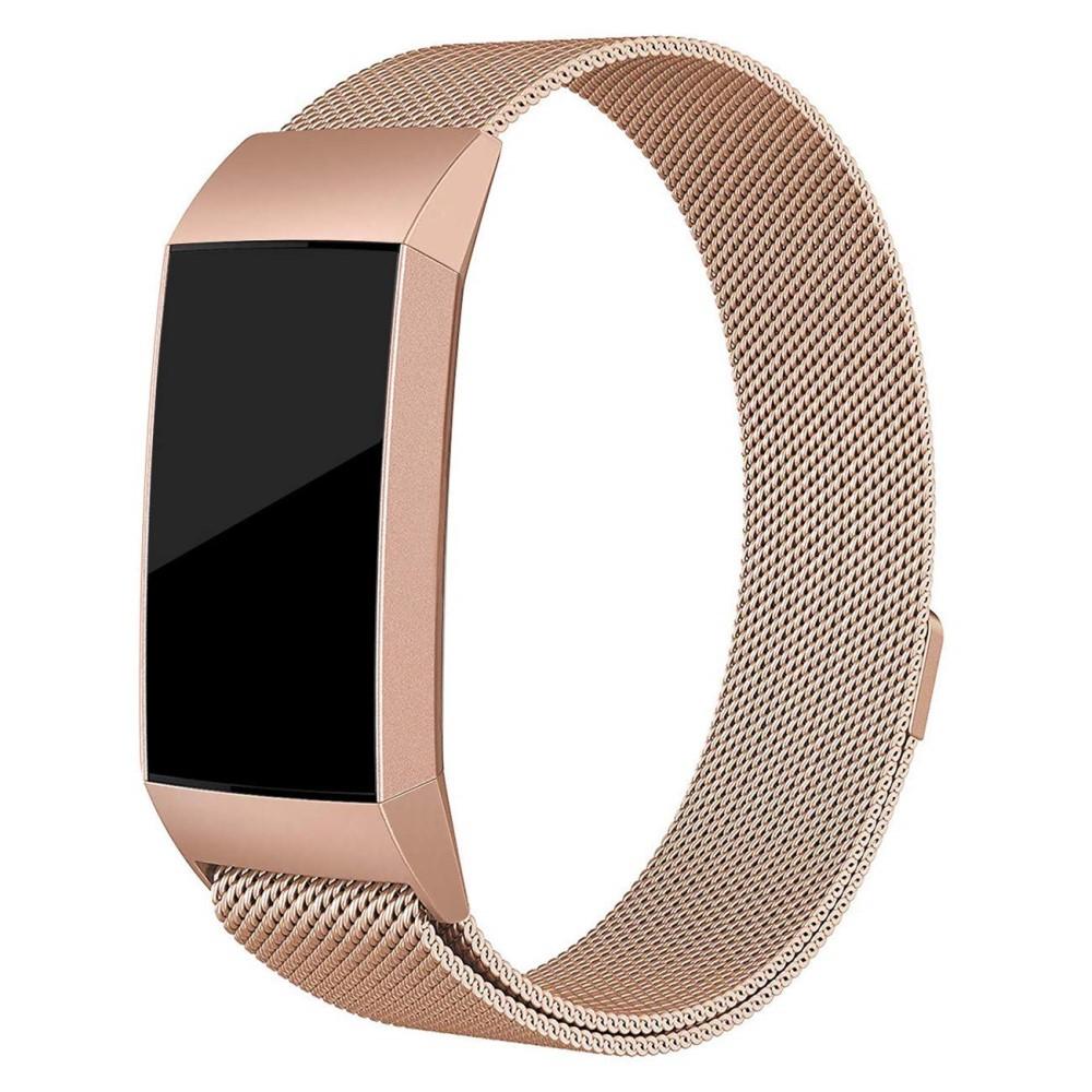 Bracelet milanais pour Fitbit Charge 3/4, or rose