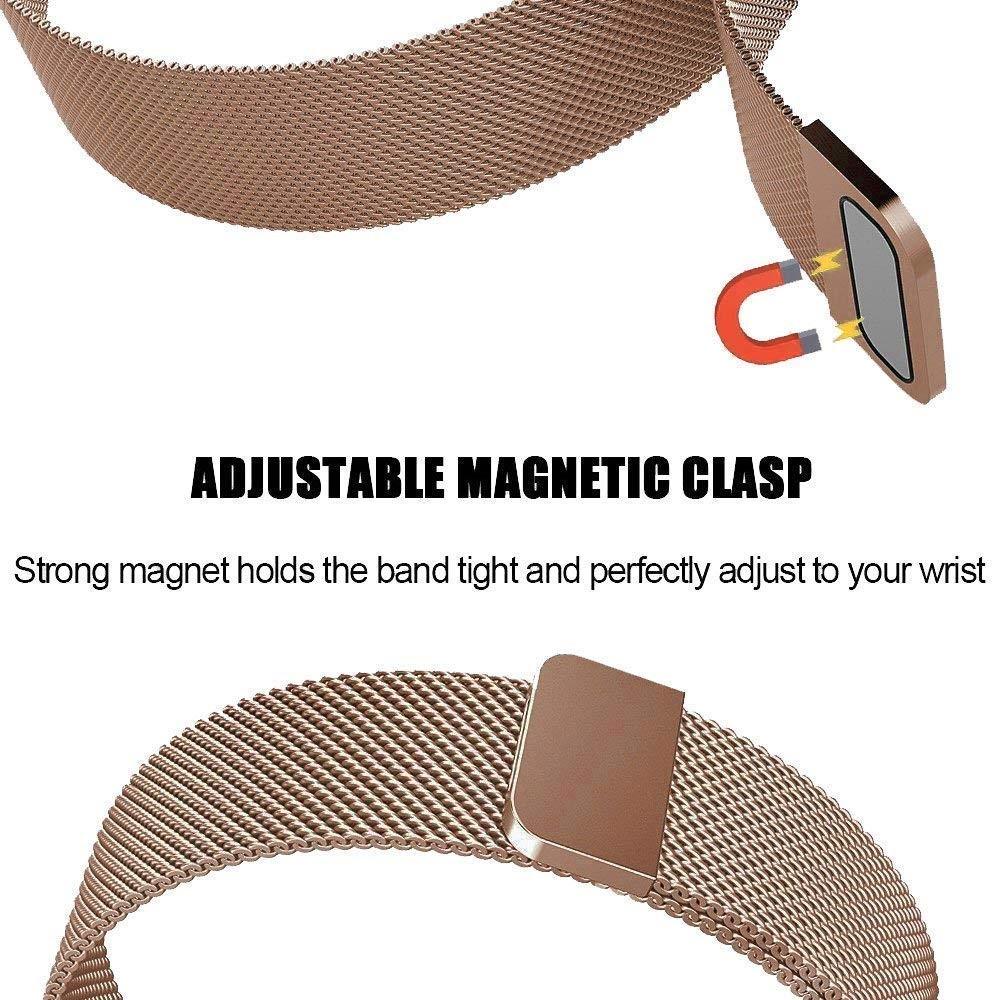 Bracelet milanais pour Fitbit Charge 3/Charge 4, Or rose