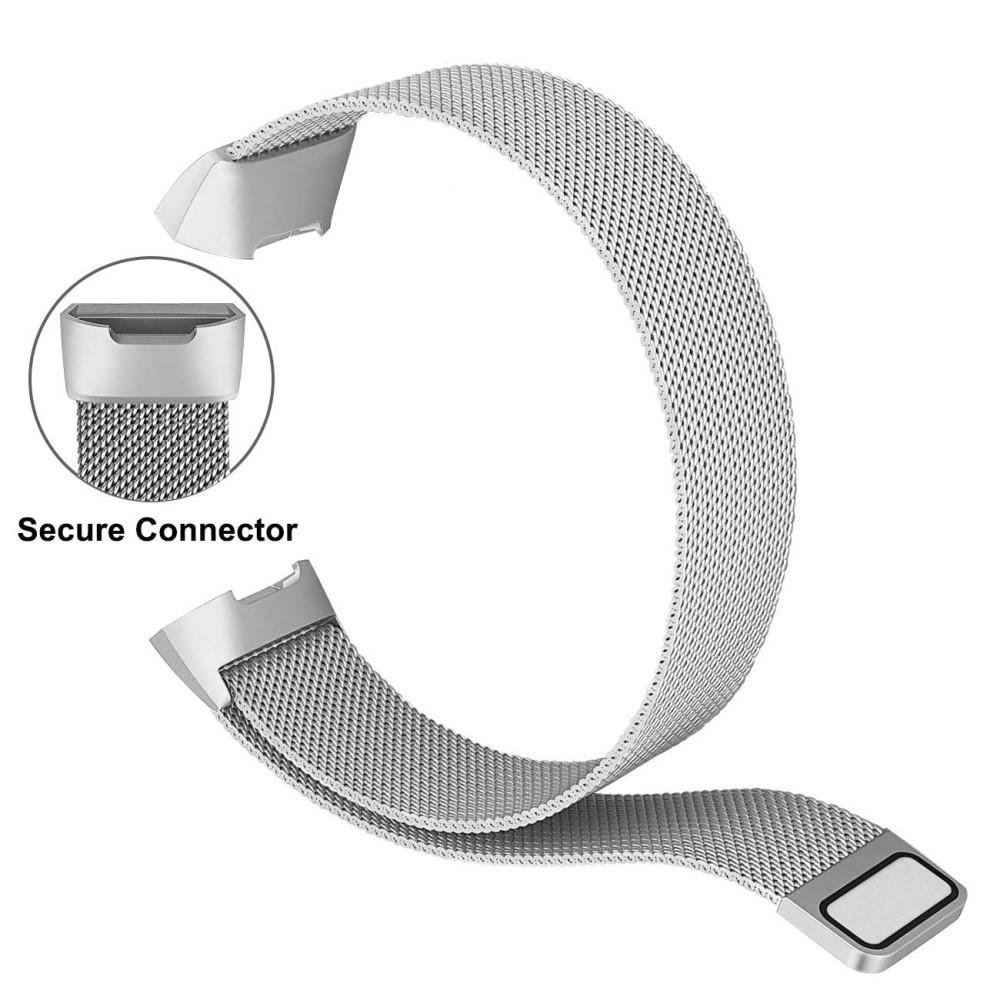 Bracelet milanais pour Fitbit Charge 3/Charge 4, Argent