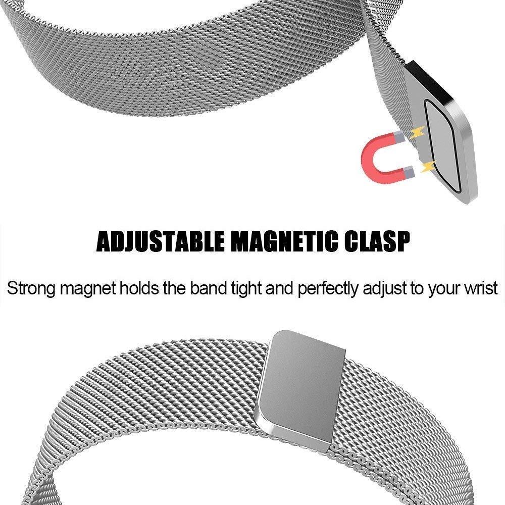 Bracelet milanais pour Fitbit Charge 3/Charge 4, Argent