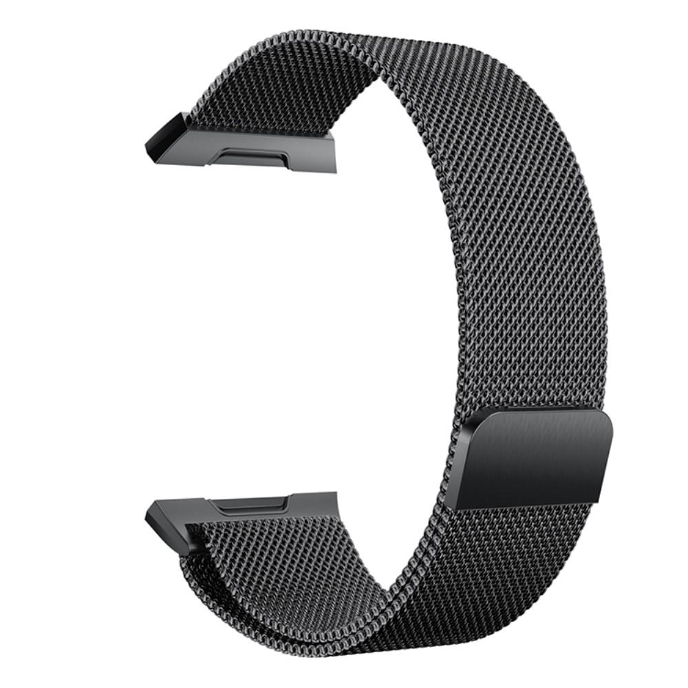 Bracelet milanais pour Fitbit Ionic, noir