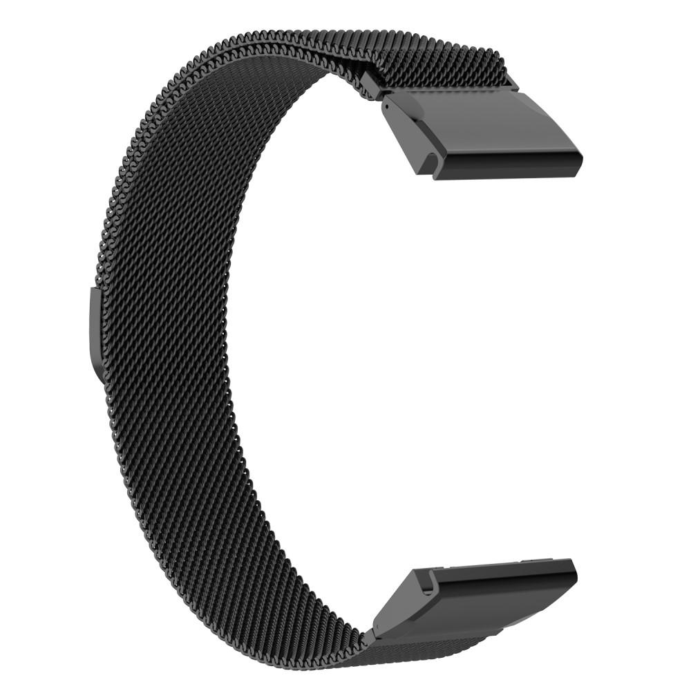 Bracelet milanais pour Garmin Fenix 6X, noir