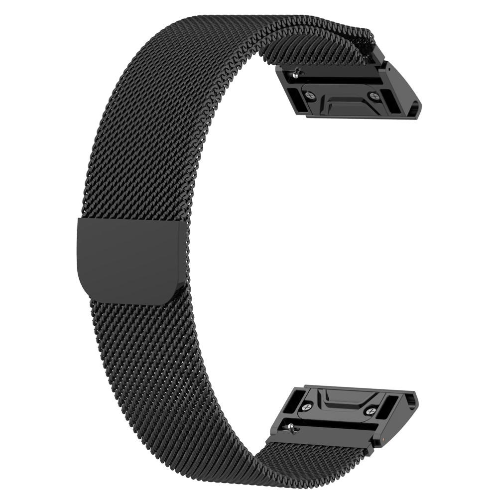 Bracelet milanais pour Garmin Fenix 6X, noir