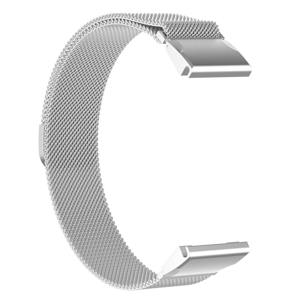 Bracelet milanais pour Garmin Fenix 5/5 Plus/6/6 Pro/7, argent