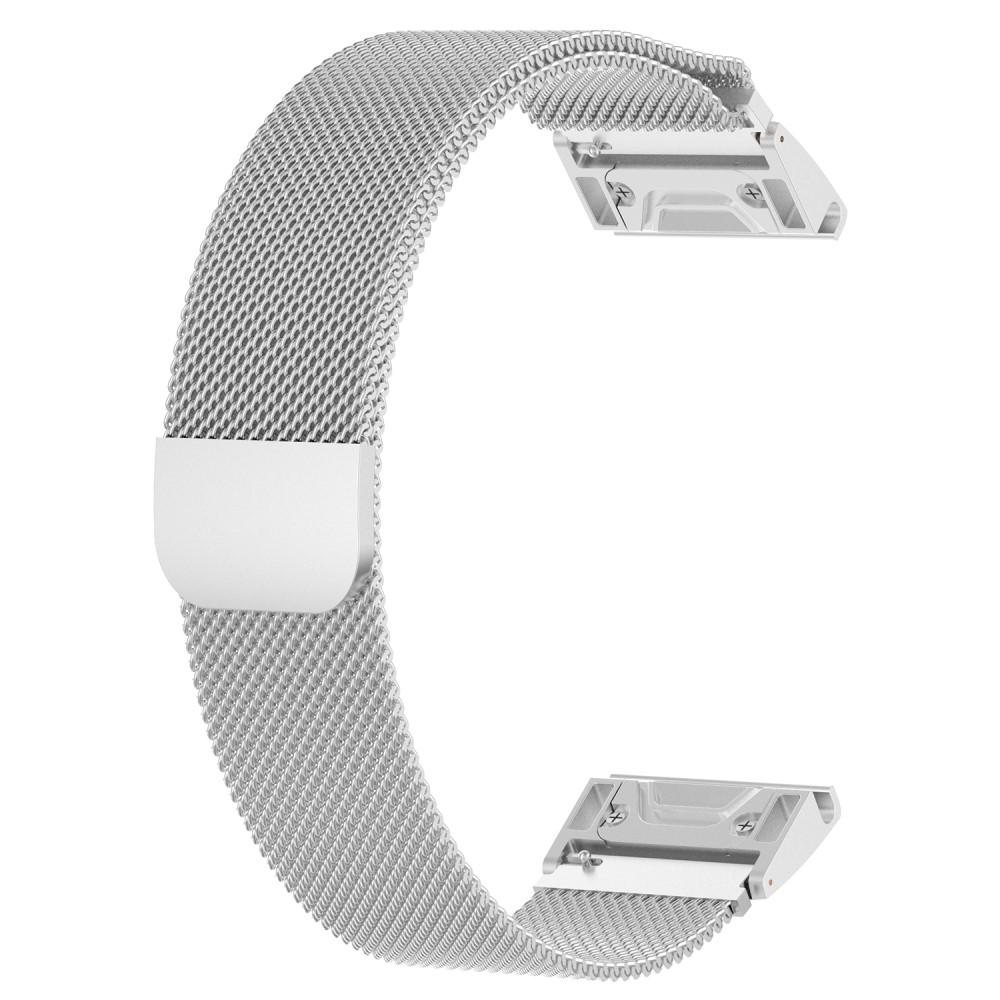Bracelet milanais pour Garmin Instinct 3 45mm, Argent