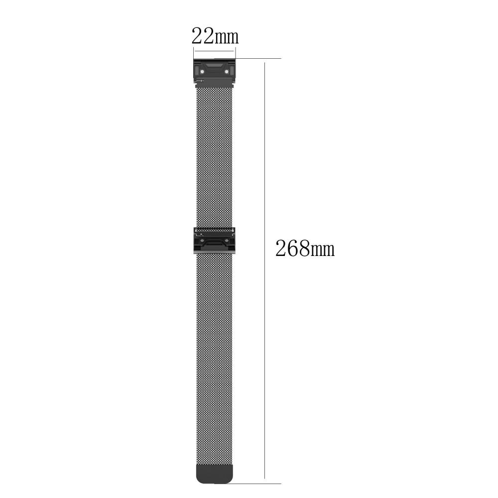 Bracelet milanais pour Garmin Instinct 3 45mm, Argent