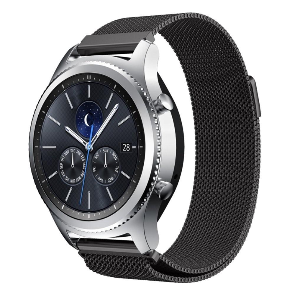 Bracelet milanais pour Samsung Gear S3 Frontier/S3 Classic, noir