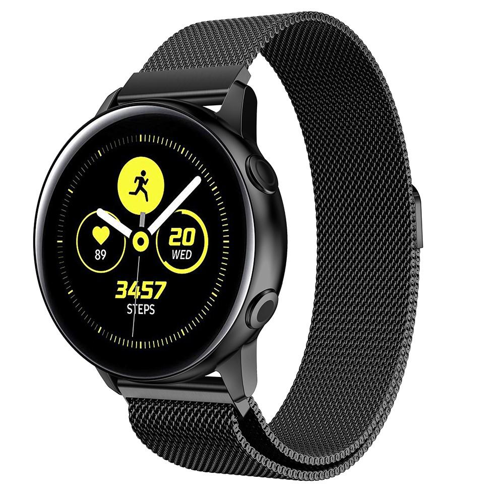 Bracelet milanais pour Samsung Galaxy Watch Active, Noir