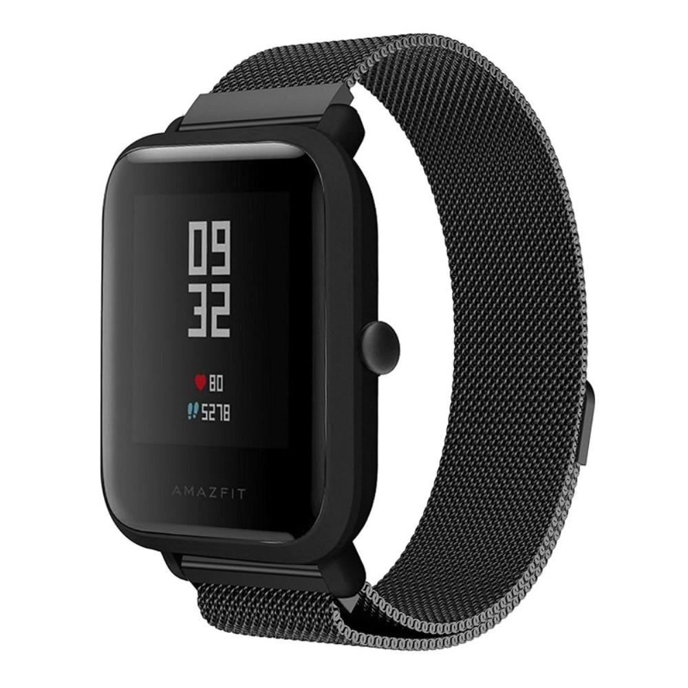 Bracelet milanais pour Xiaomi Amazfit Bip, noir