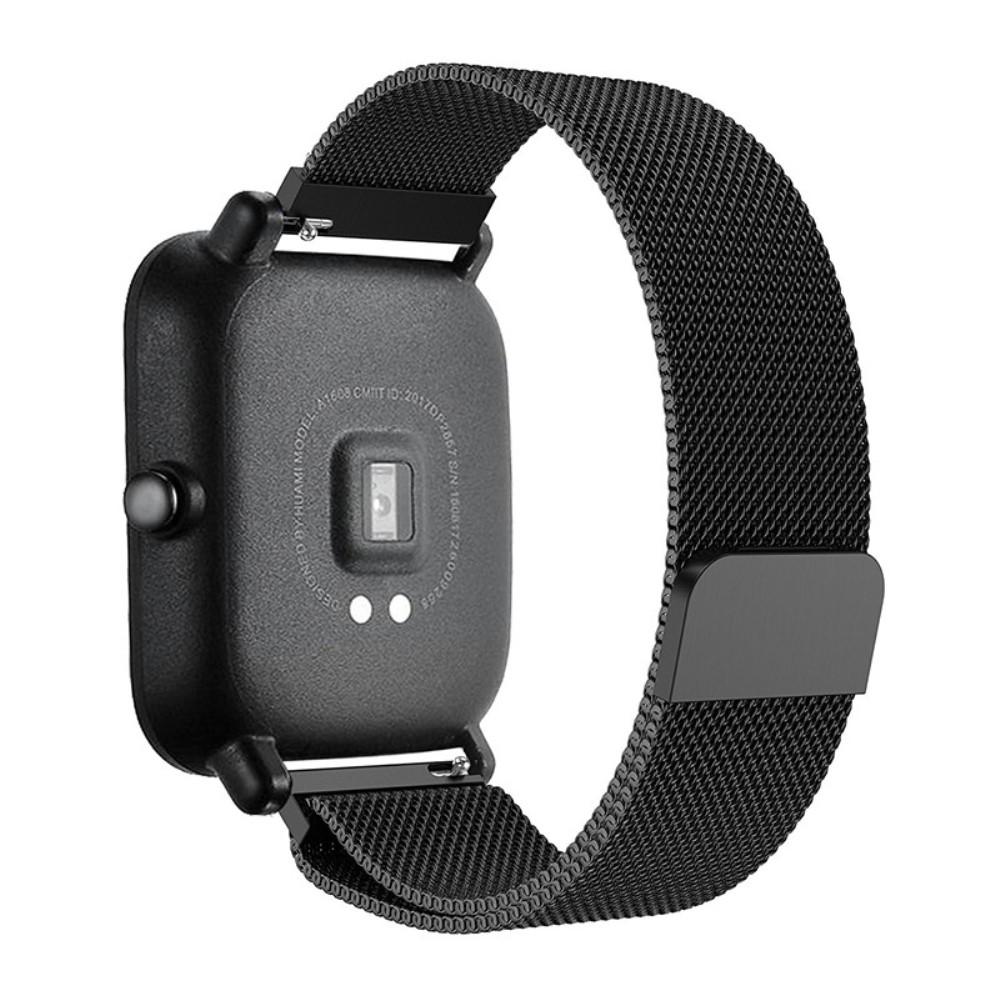 Bracelet milanais pour Xiaomi Amazfit Bip, noir
