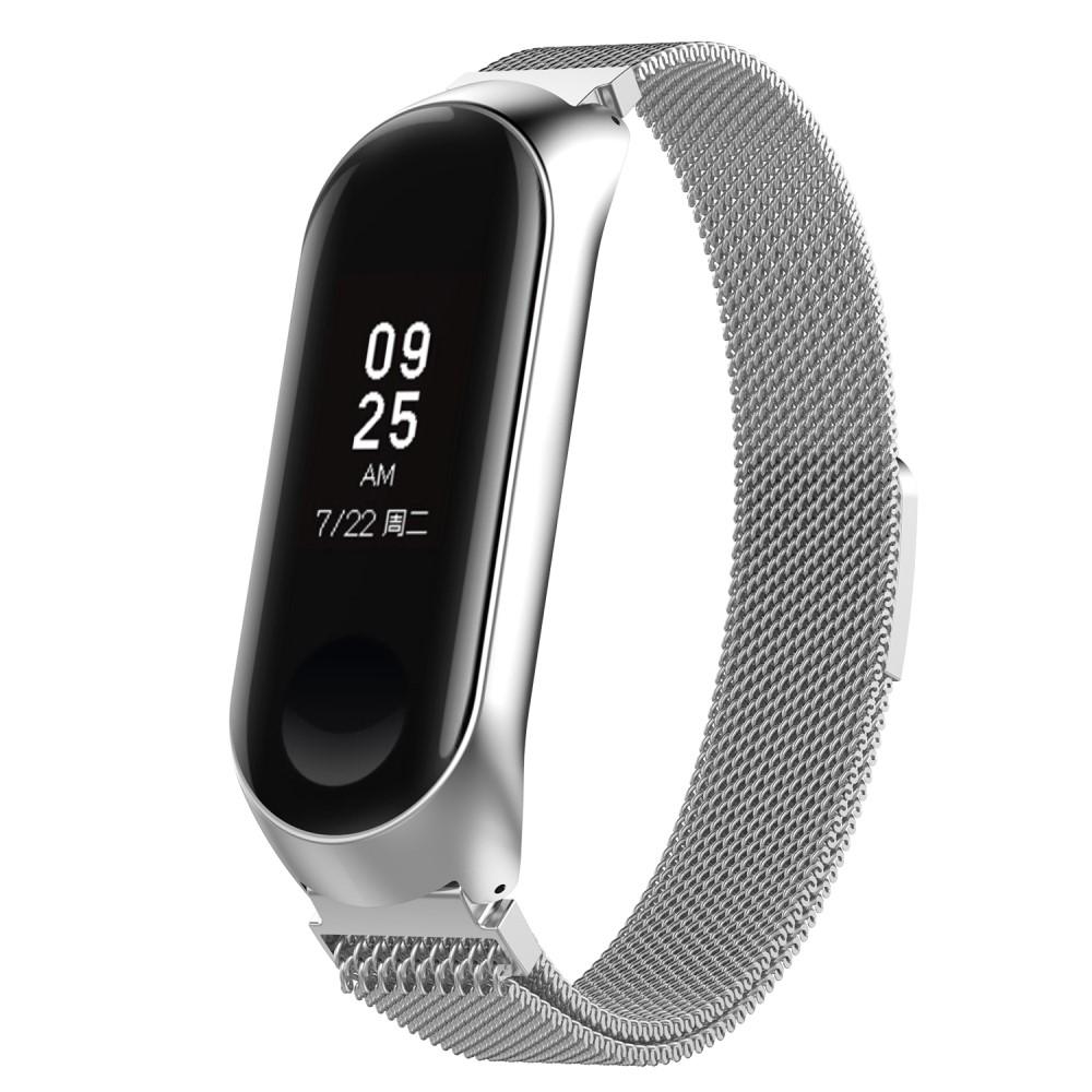 Bracelet milanais pour Xiaomi Mi Band 3/4, argent