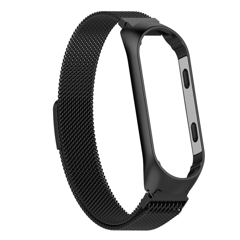 Bracelet milanais pour Xiaomi Mi Band 3/4, noir