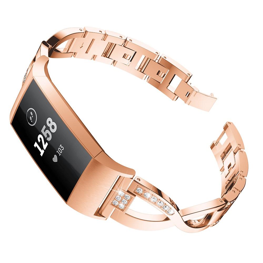 Bracelet Cristal Fitbit Charge 3/4 Rose Gold