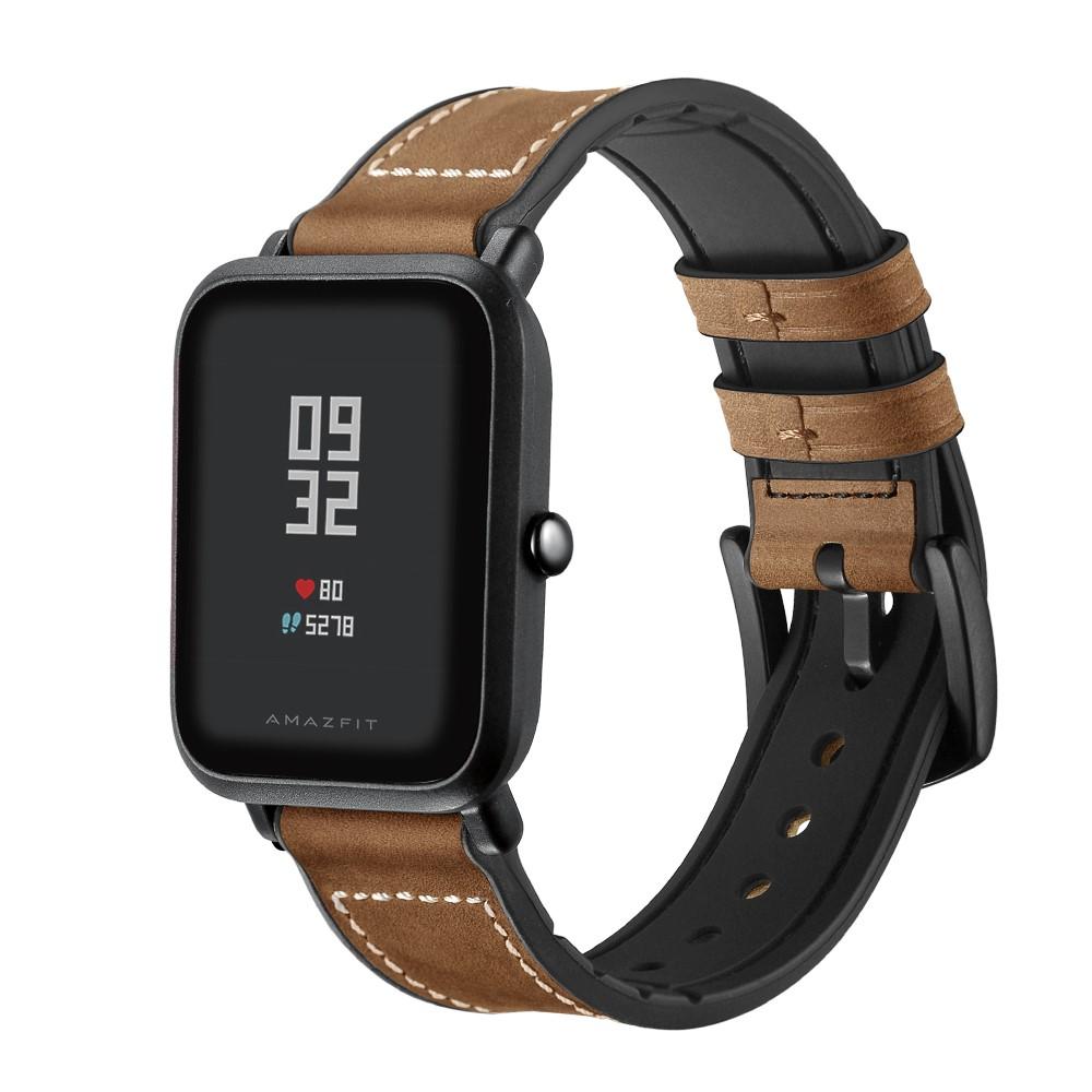 Bracelet en cuir haut de gamme Amazfit GTS/GTS 2, Marron
