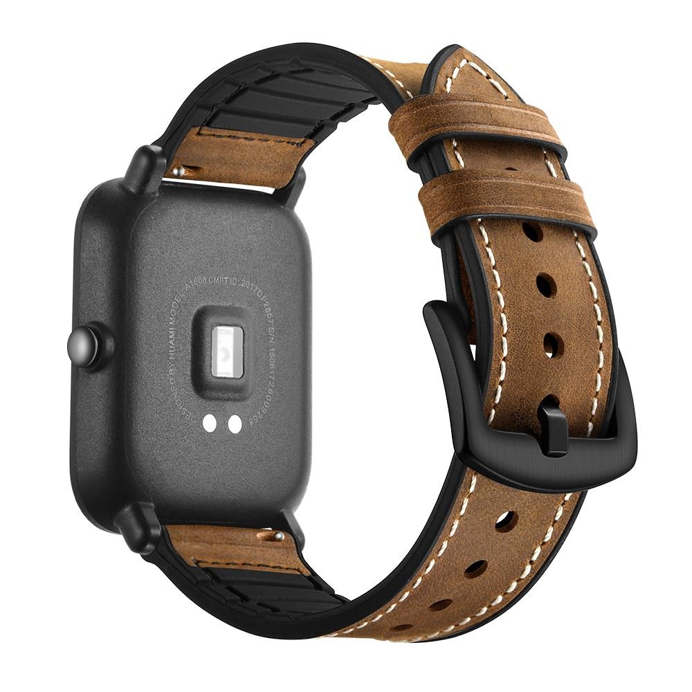 Bracelet en cuir haut de gamme Amazfit GTS/GTS 2, Marron