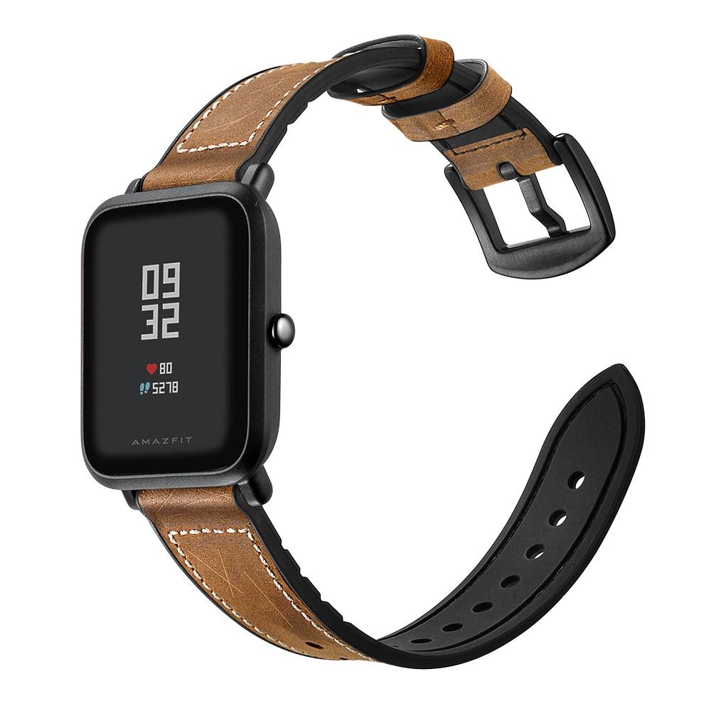 Bracelet en cuir haut de gamme Amazfit GTS/GTS 2, Marron