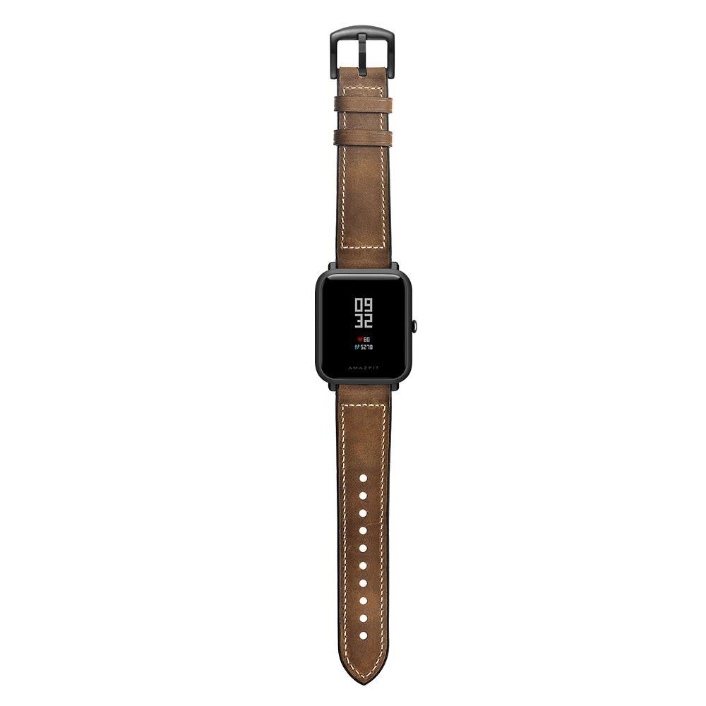 Bracelet en cuir haut de gamme Amazfit GTS/GTS 2, Marron