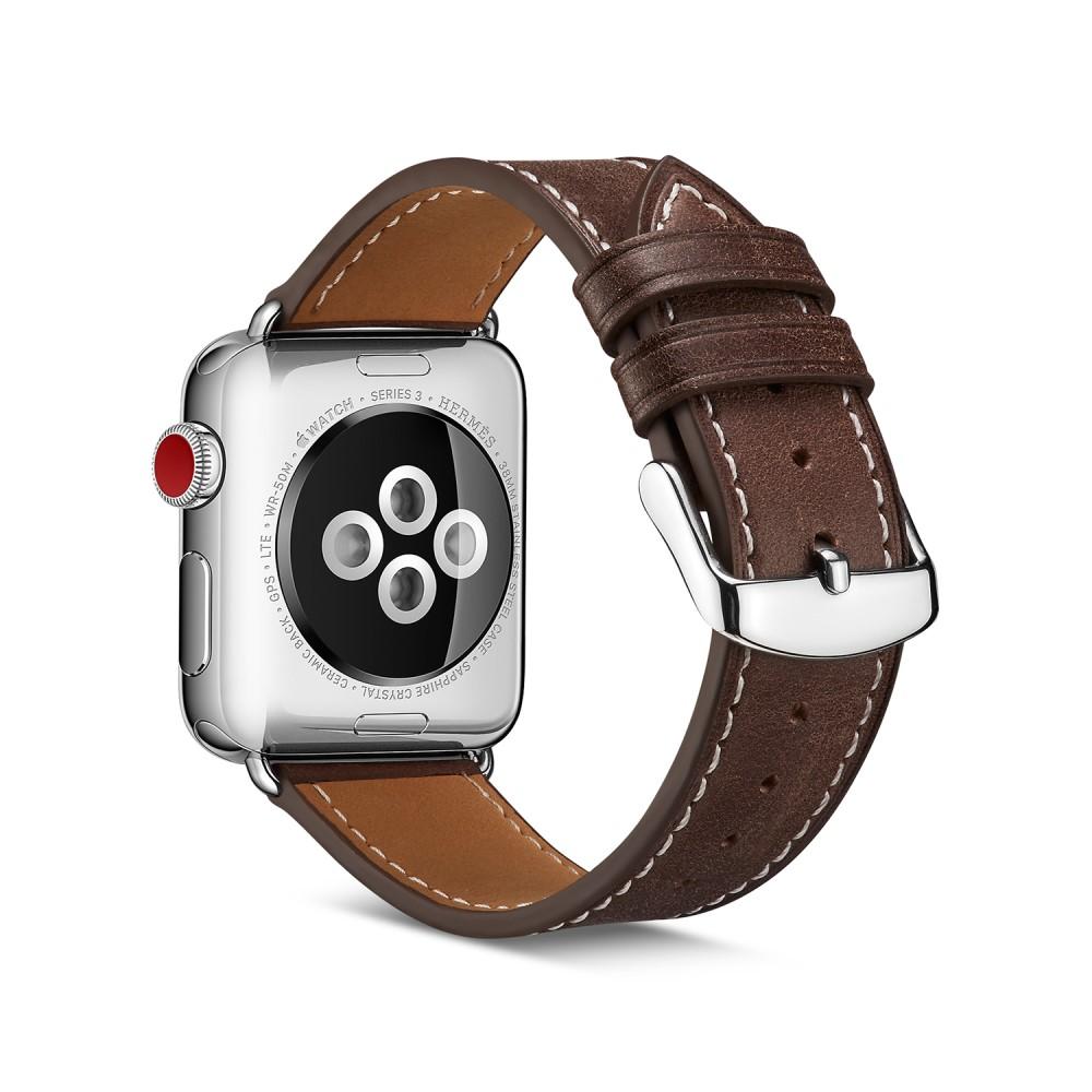 Bracelet en cuir Apple Watch Series 7 41mm, Marron