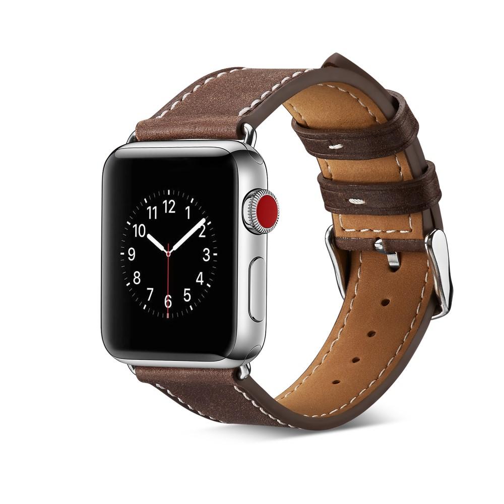 Bracelet en cuir Apple Watch Series 7 41mm, Marron