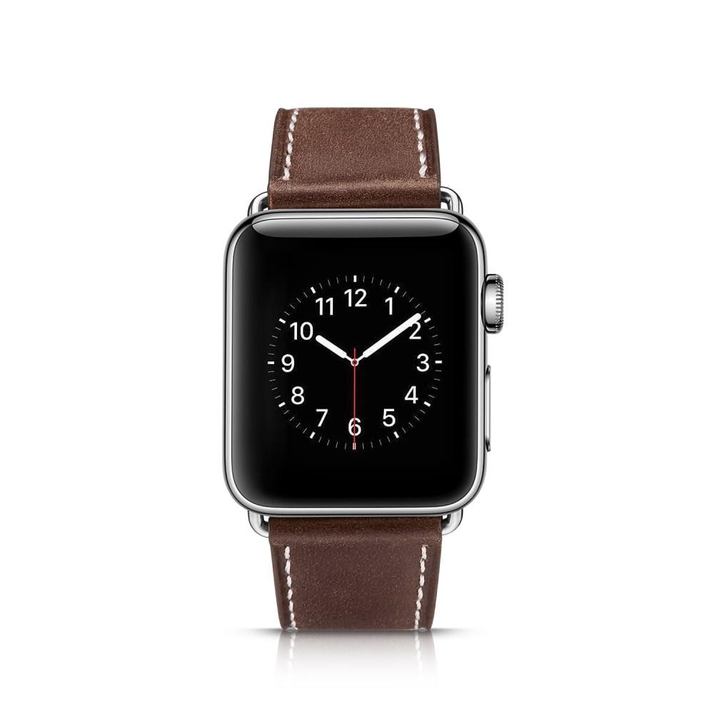 Bracelet en cuir Apple Watch Series 7 41mm, Marron