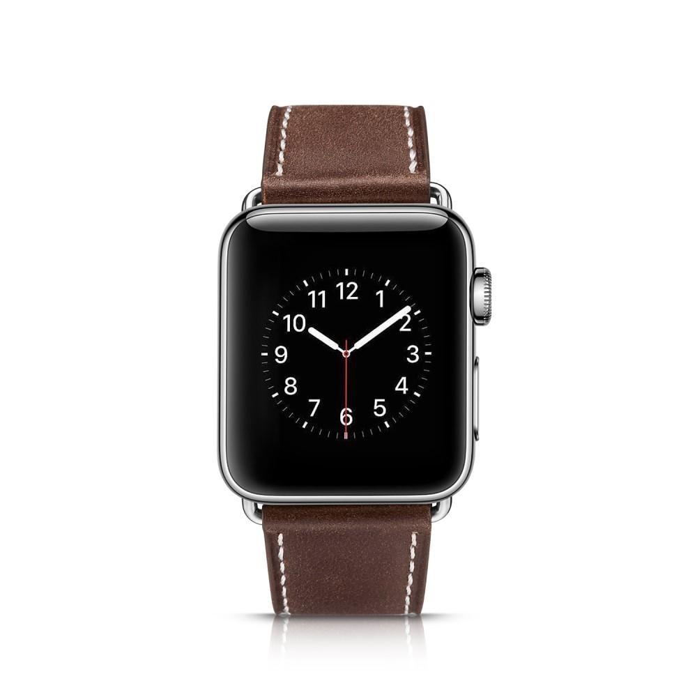 Bracelet en cuir Apple Watch SE 40mm, marron