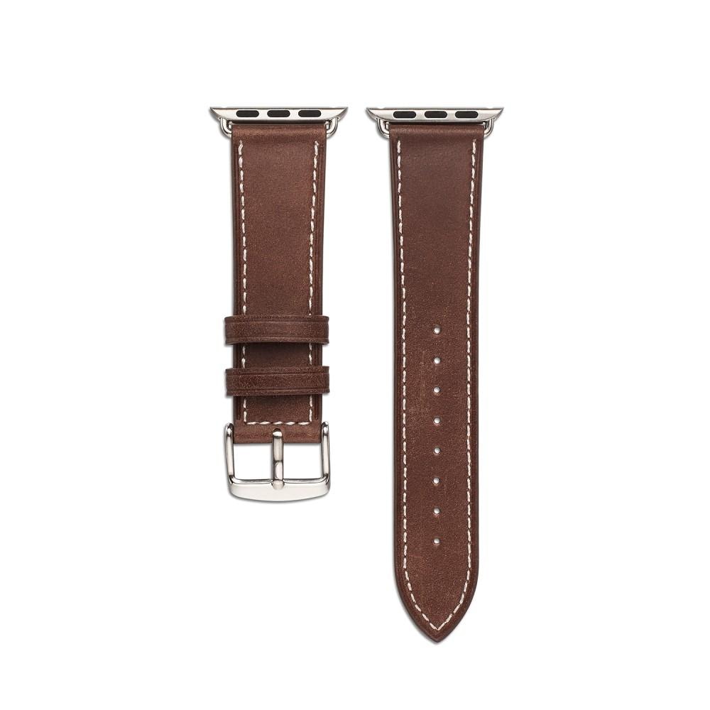 Bracelet en cuir Apple Watch Series 7 41mm, Marron