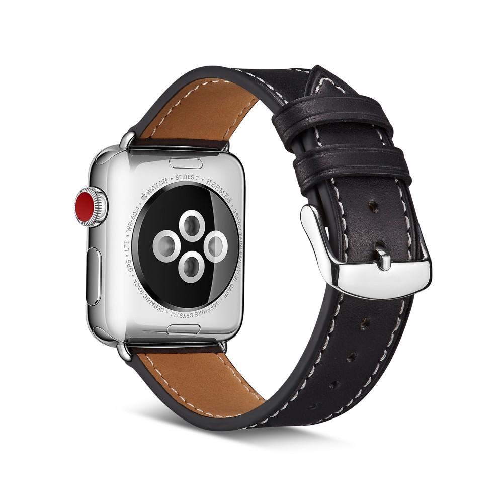 Bracelet en cuir Apple Watch 41mm Series 8, noir