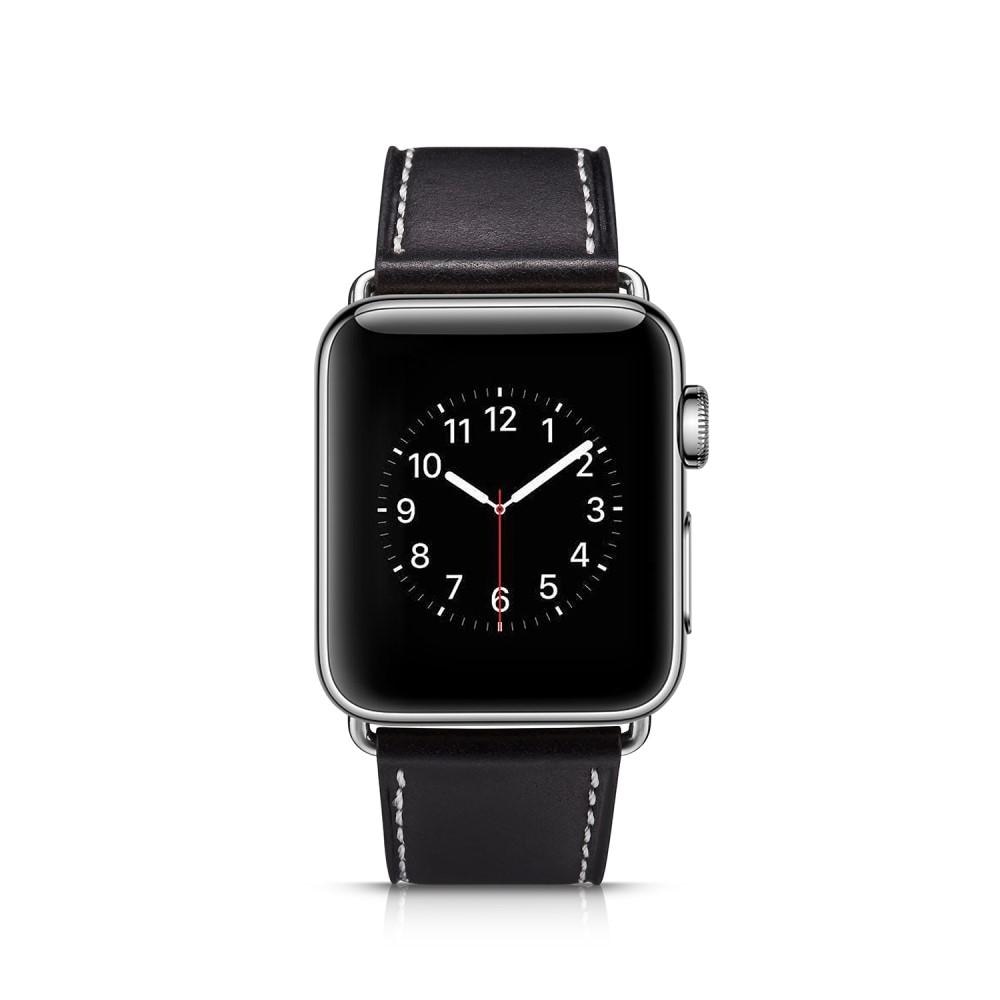 Bracelet en cuir Apple Watch SE 40mm, noir